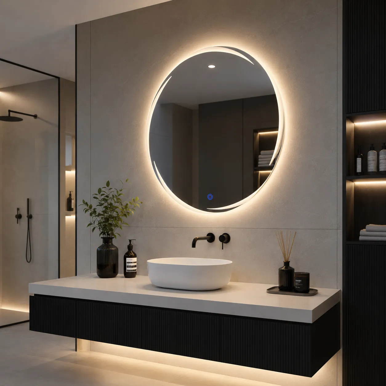 Miroir LED COSMO (Collection Cosmos) — vue d'ambiance 3