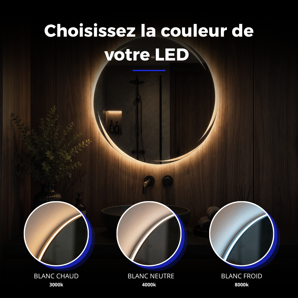Miroir LED salle de bain Celeste (Collection Cosmos) — vue d'ambiance 3