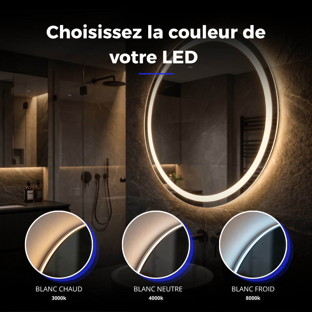 Miroir LED salle de bain Eclipse (Collection Cosmos) — vue d'ambiance 3