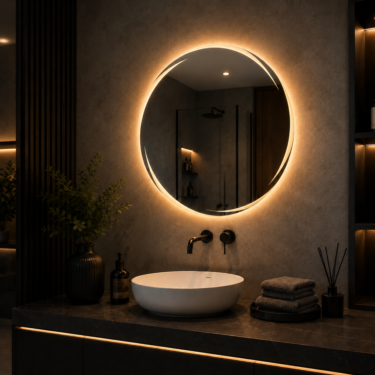 Miroir LED CELESTE (Collection Cosmos) — vue d'ambiance 1