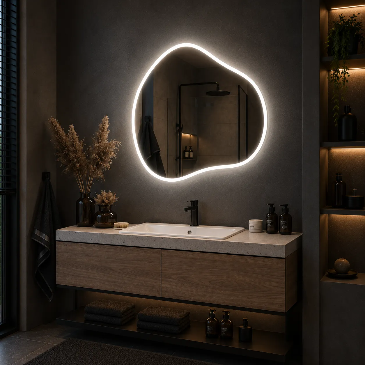 Miroir LED Altaire (Collection Cosmos) — vue d'ambiance 1
