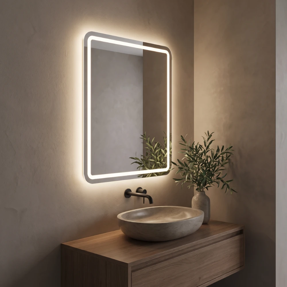 Miroir LED salle de bain Cosmo (Collection Cosmos) — vue d'ambiance 1