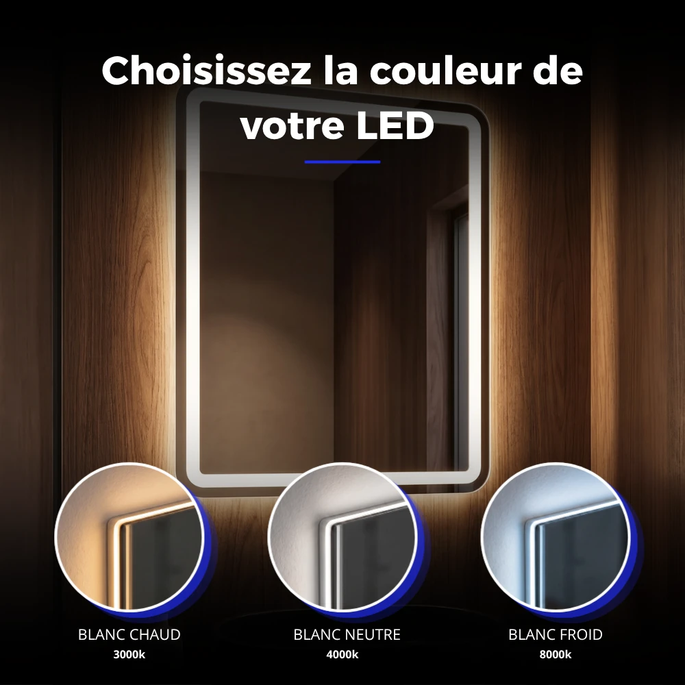 Miroir LED salle de bain Cosmo (Collection Cosmos) — vue d'ambiance 3
