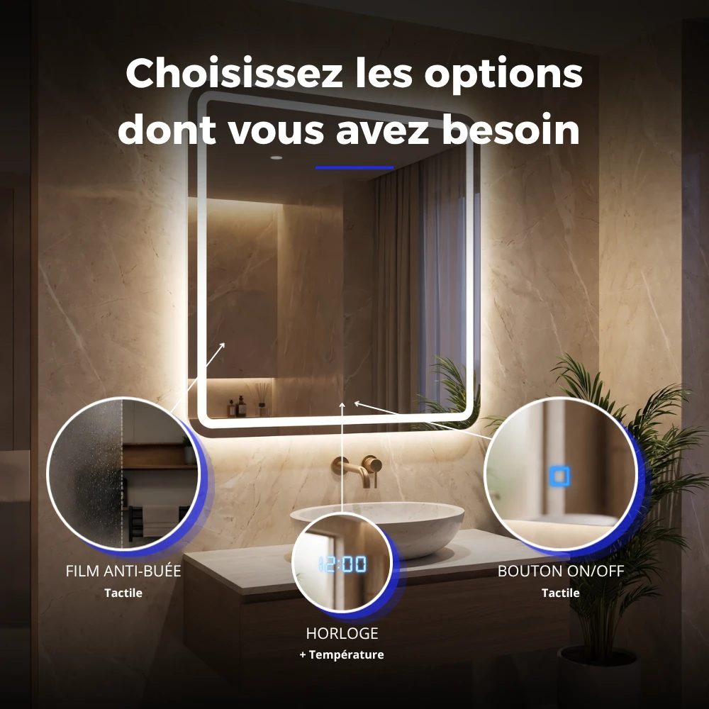 Miroir LED salle de bain Cosmo (Collection Cosmos) — vue d'ambiance 4