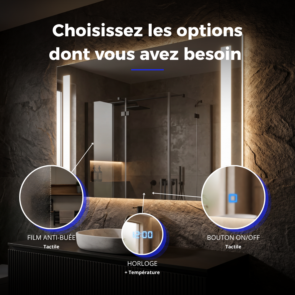 Miroir LED salle de bain Kepler (Collection Cosmos) — vue d'ambiance 4