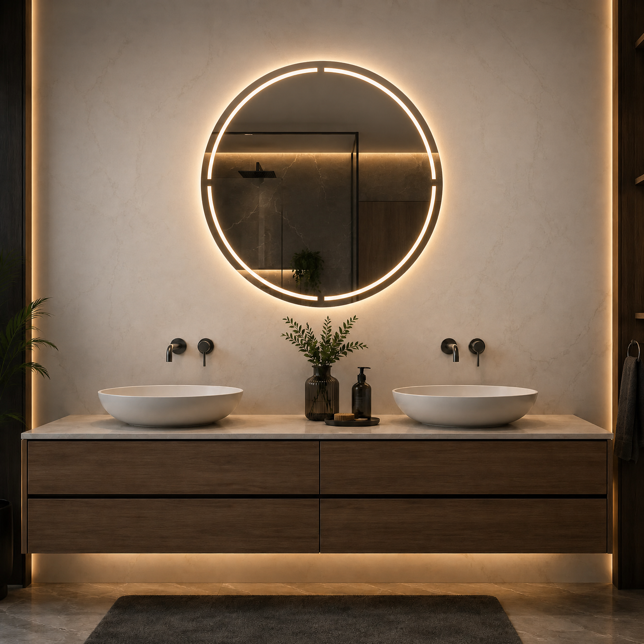 Miroir LED Lumis (Collection Cosmos) — vue d'ambiance 1