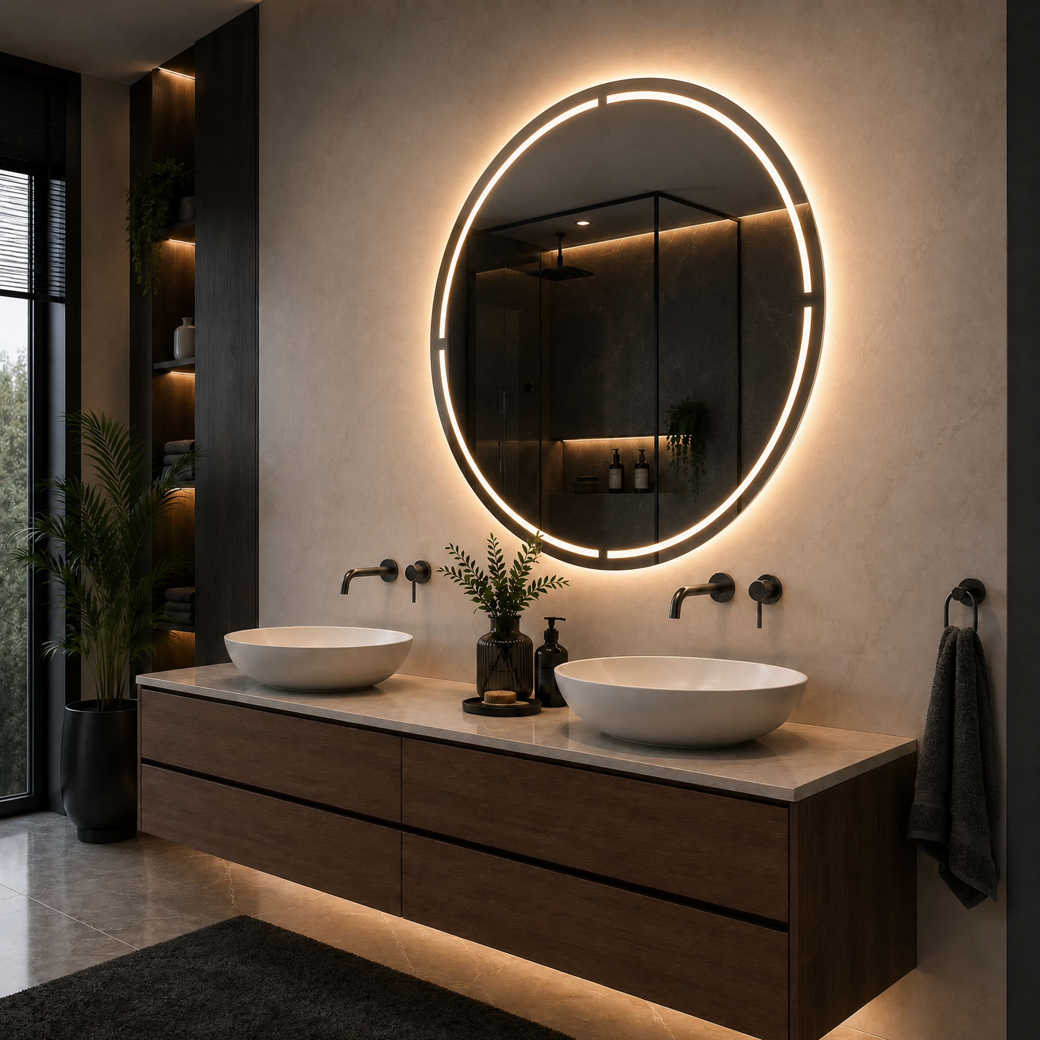 Miroir LED Lumis (Collection Cosmos) — vue d'ambiance 2