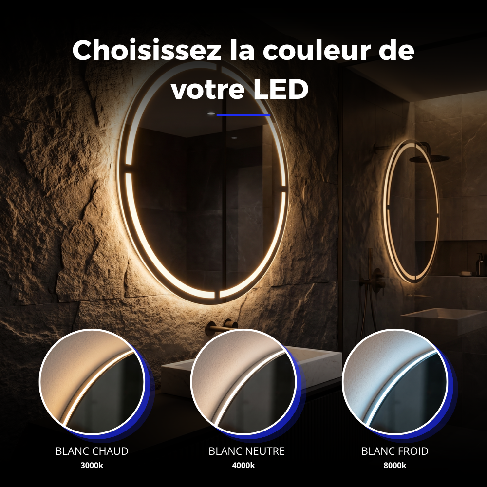 Miroir LED salle de bain Lumis (Collection Cosmos) — vue d'ambiance 3