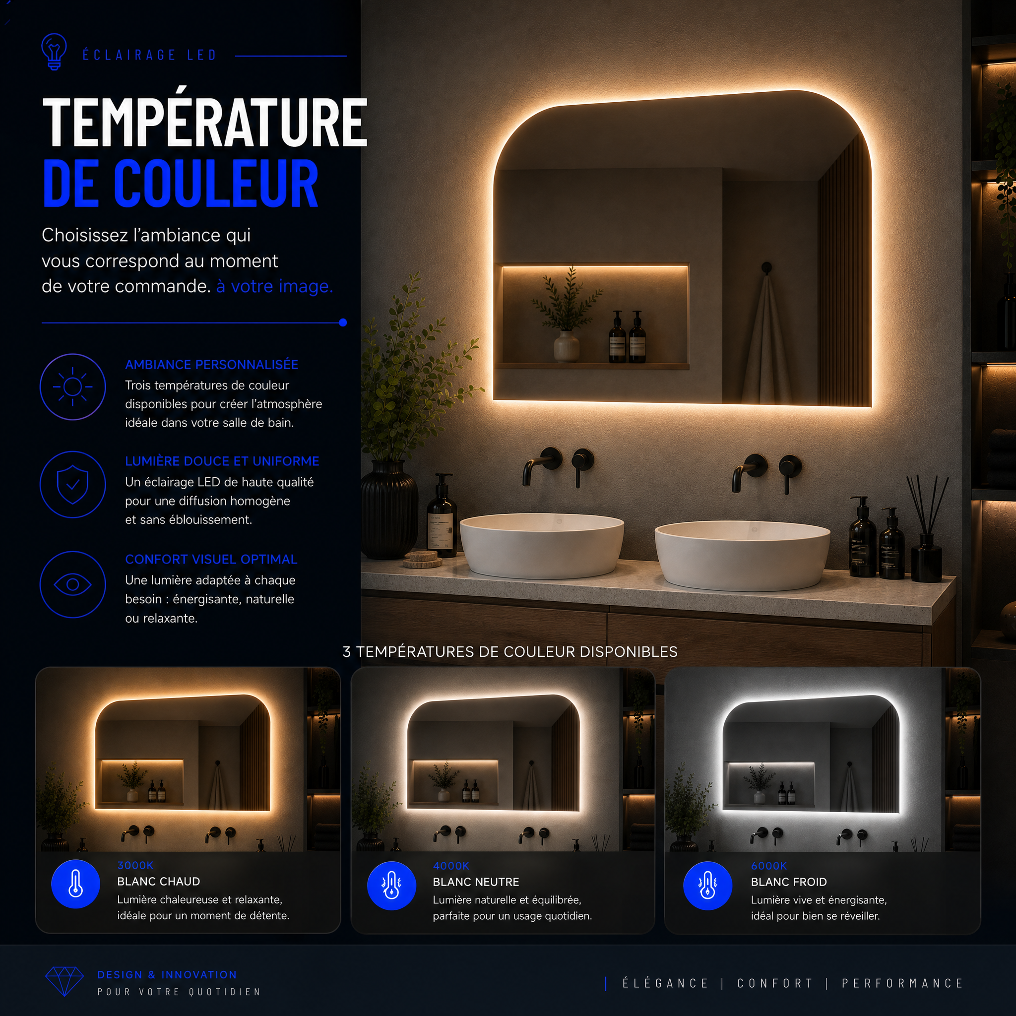 Miroir LED Noctis (Collection Cosmos) — vue d'ambiance 3