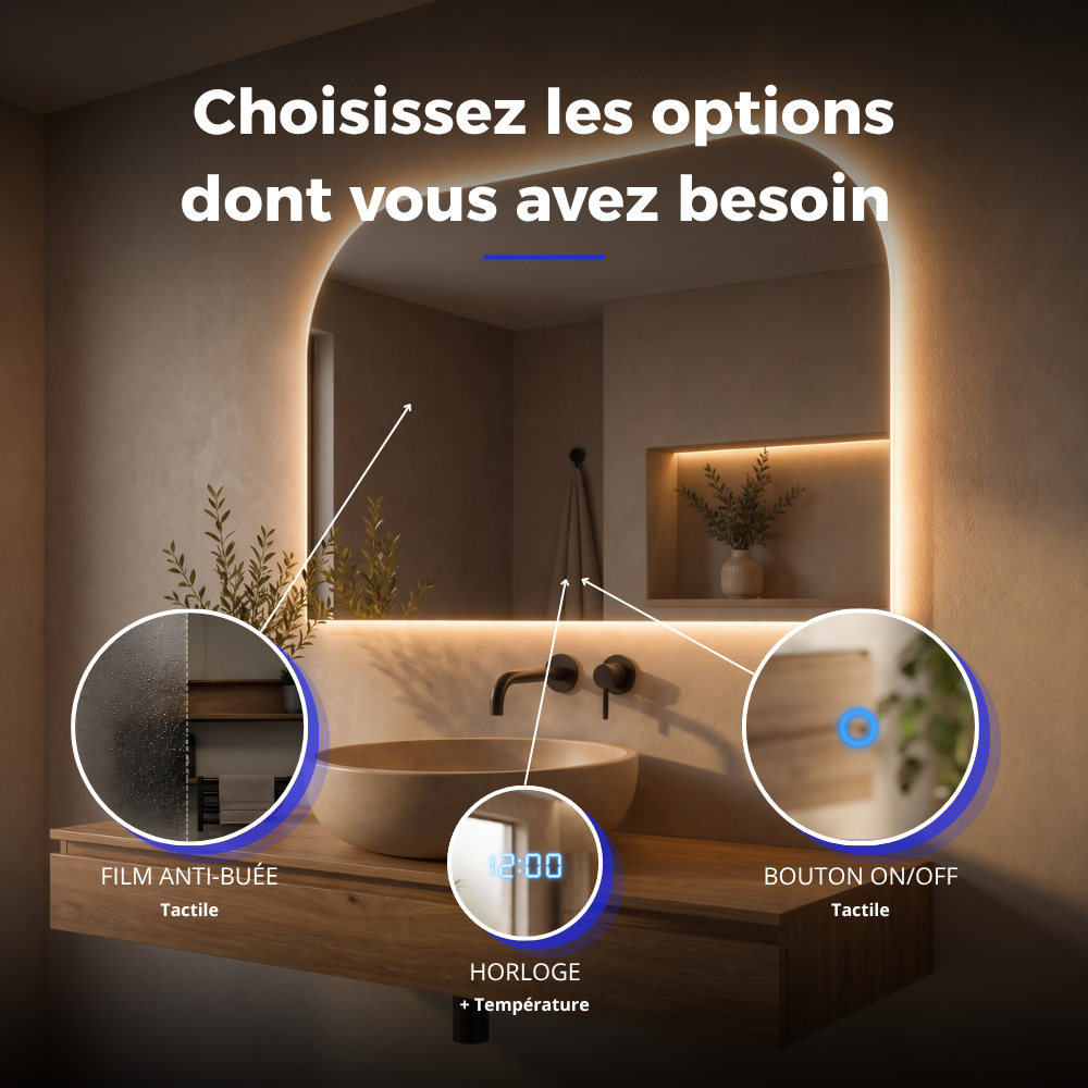 Miroir LED salle de bain Noctis (Collection Cosmos) — vue d'ambiance 4