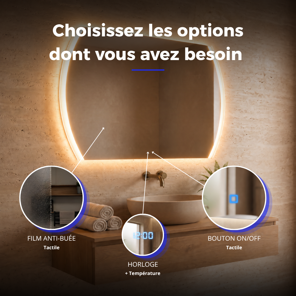 Miroir LED salle de bain Elara (Collection Nova) — vue d'ambiance 4
