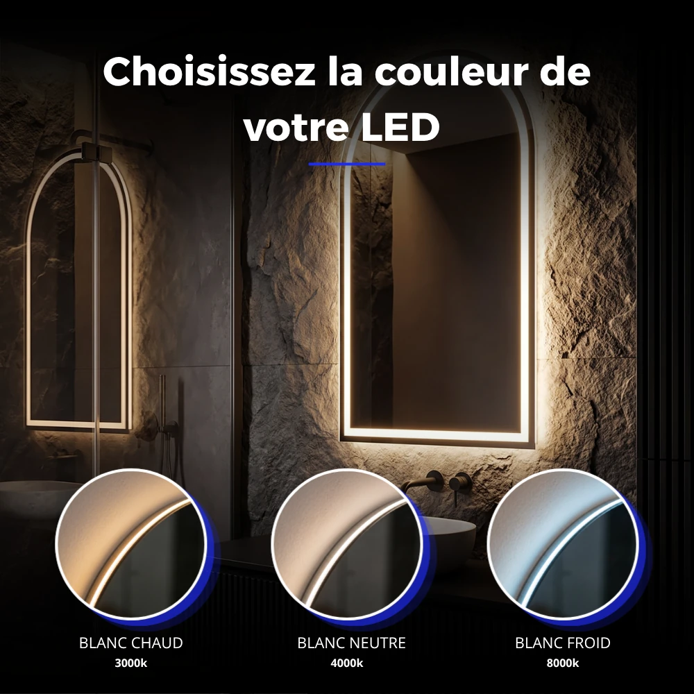Miroir LED salle de bain Andara (Collection Cosmos) — vue d'ambiance 3