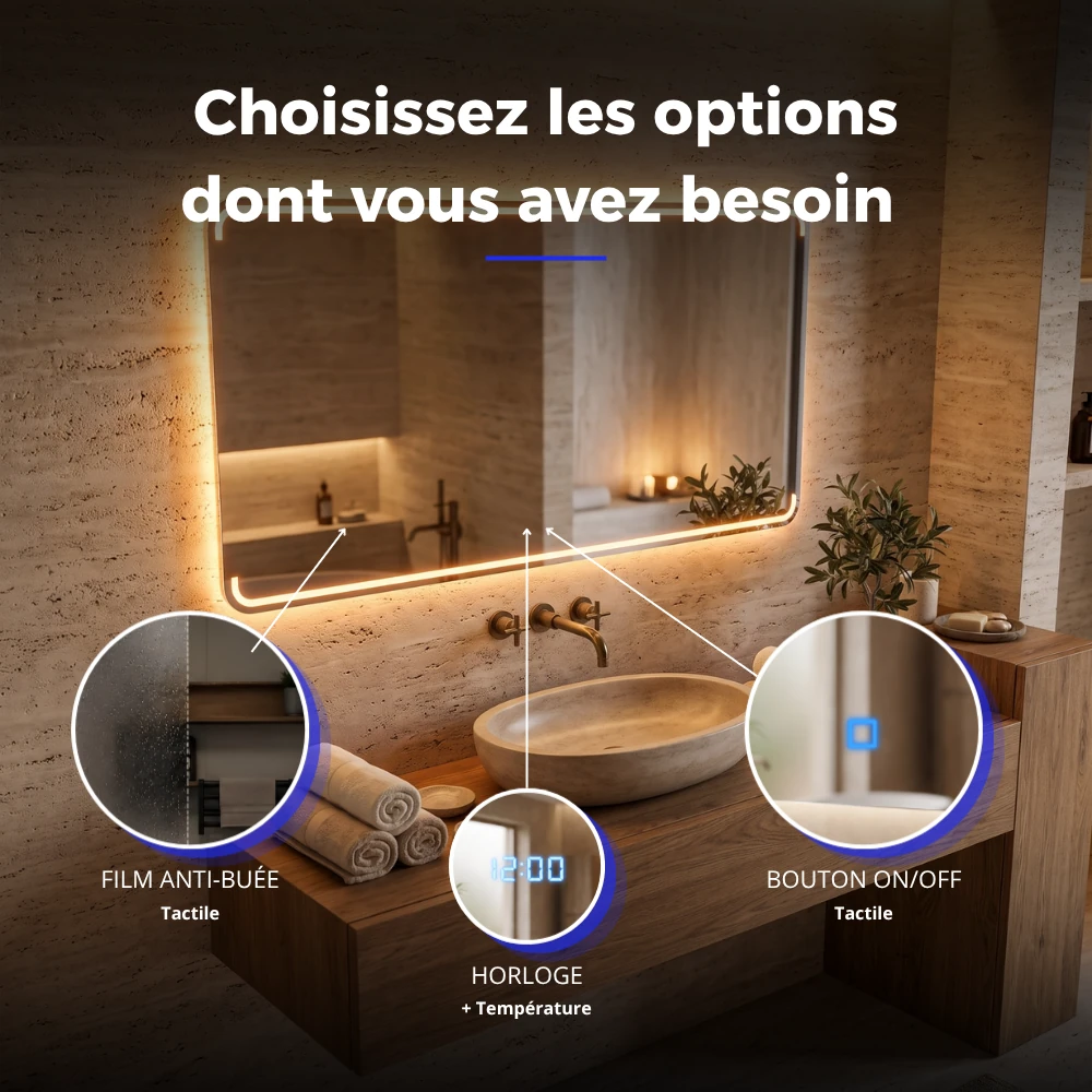 Miroir LED salle de bain Atria (Collection Nova) — vue d'ambiance 4