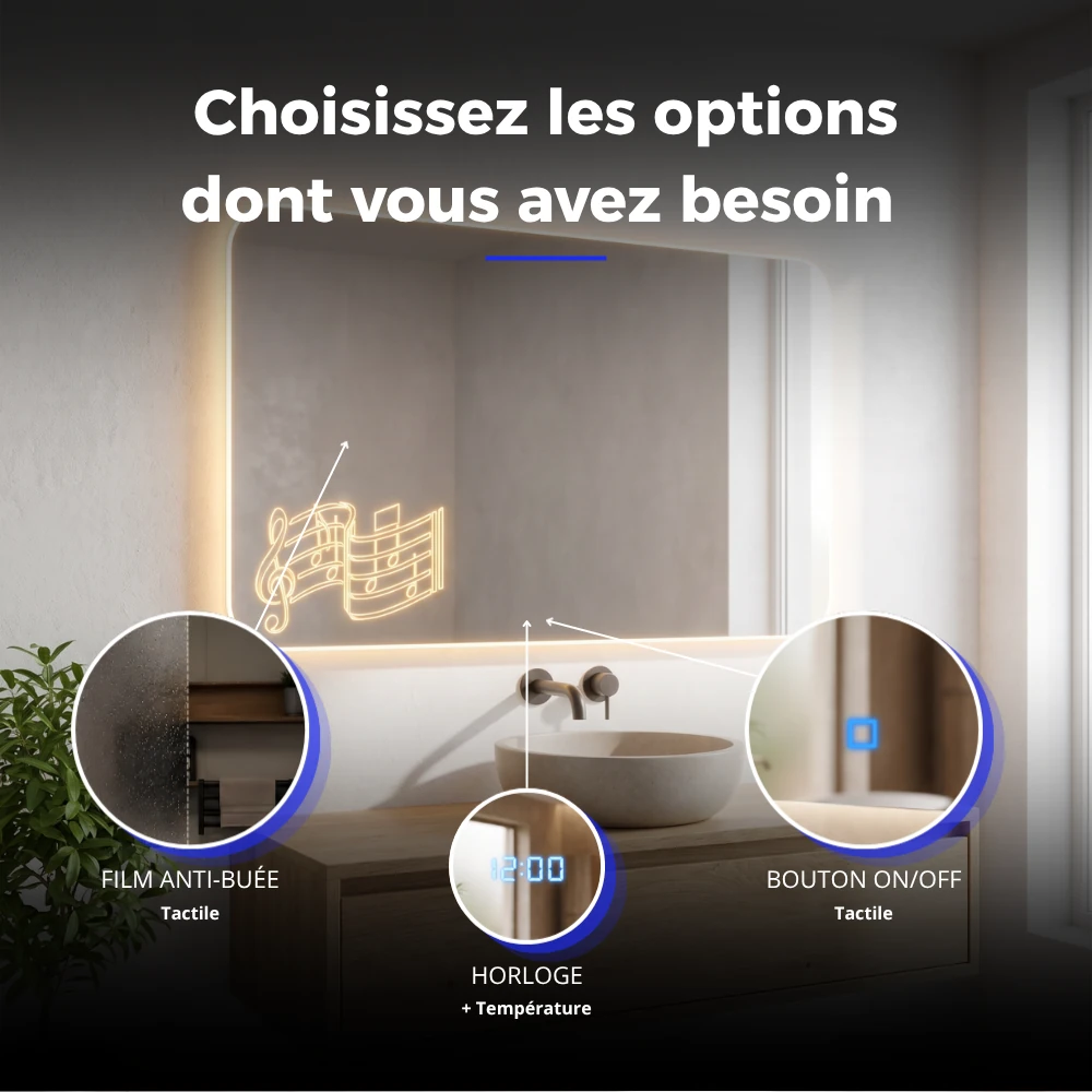Miroir LED salle de bain Cadence (Collection Nova) — vue d'ambiance 4