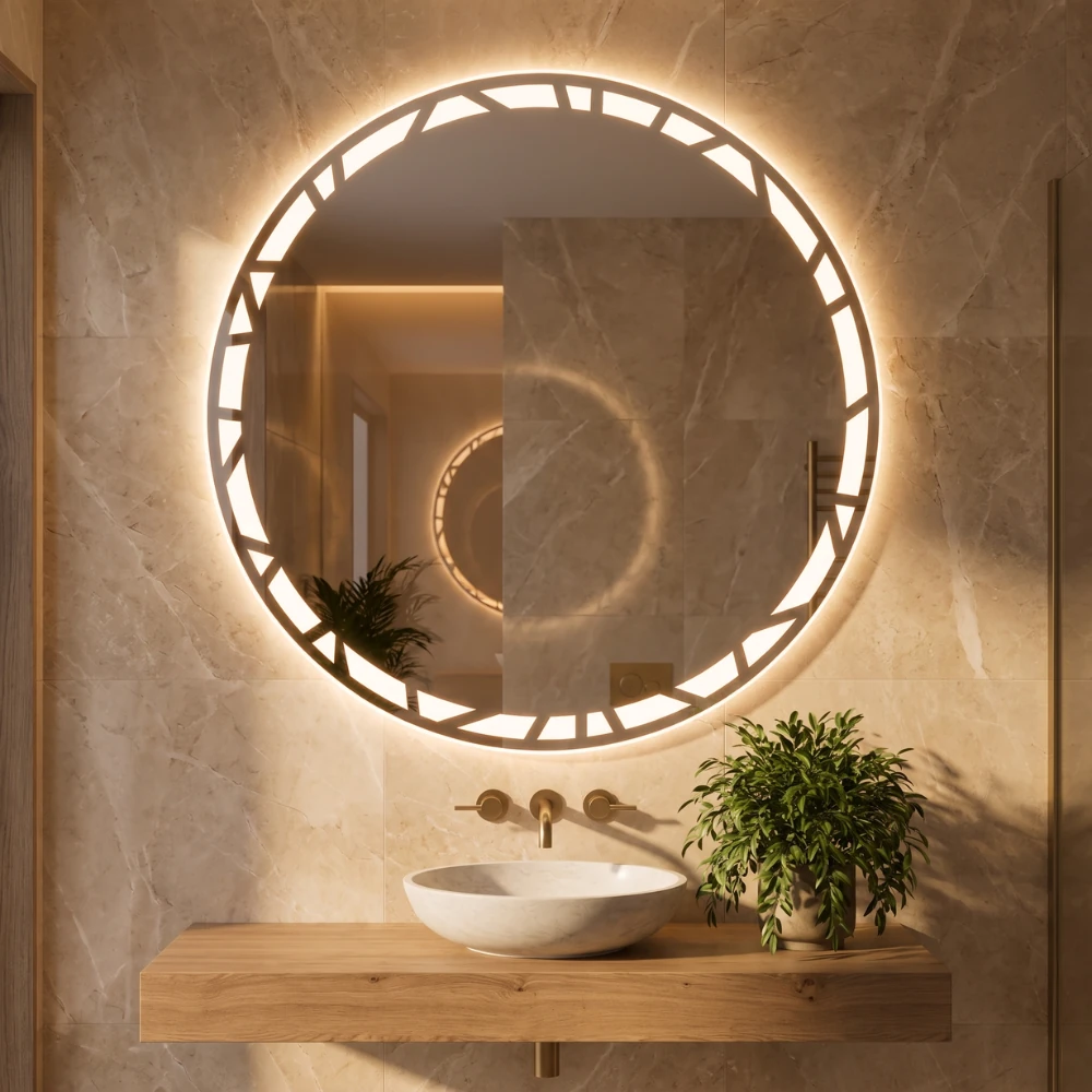 Miroir LED pour salle de bain rétro et vintage