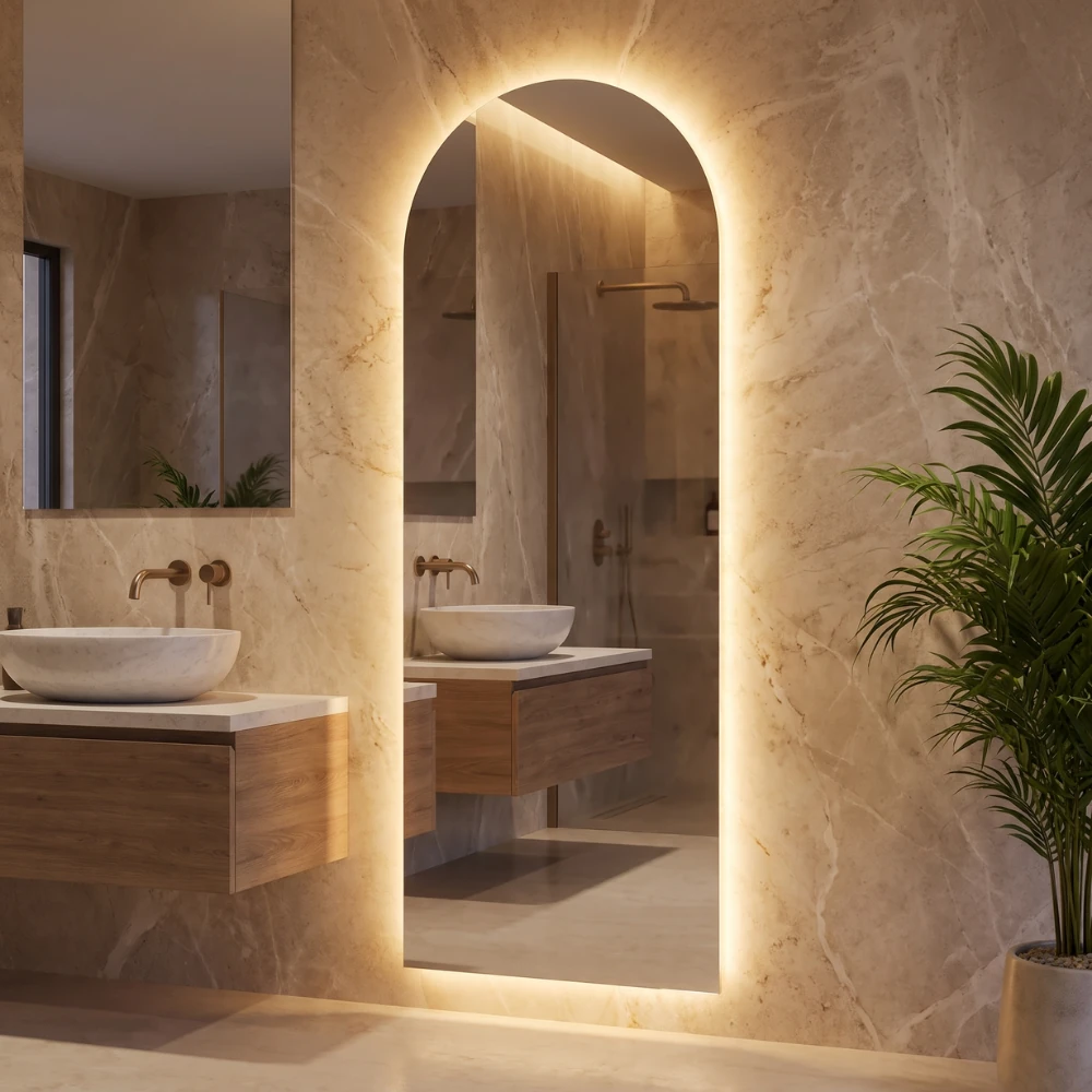 Miroir LED salle de bain Cygnus (Collection Cosmos) — vue d'ambiance 2