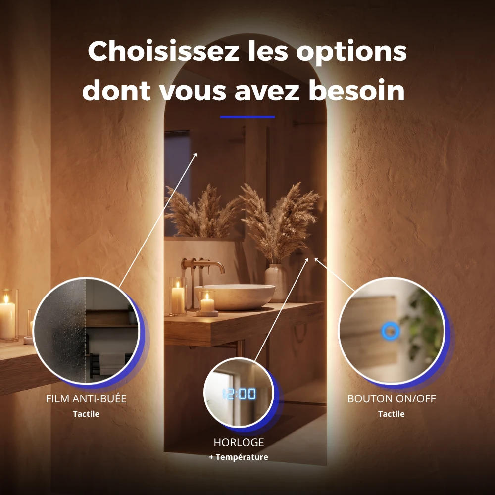 Miroir LED salle de bain Cygnus (Collection Cosmos) — vue d'ambiance 4