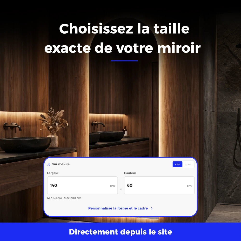 Miroir LED salle de bain Cygnus (Collection Cosmos) — vue d'ambiance 5