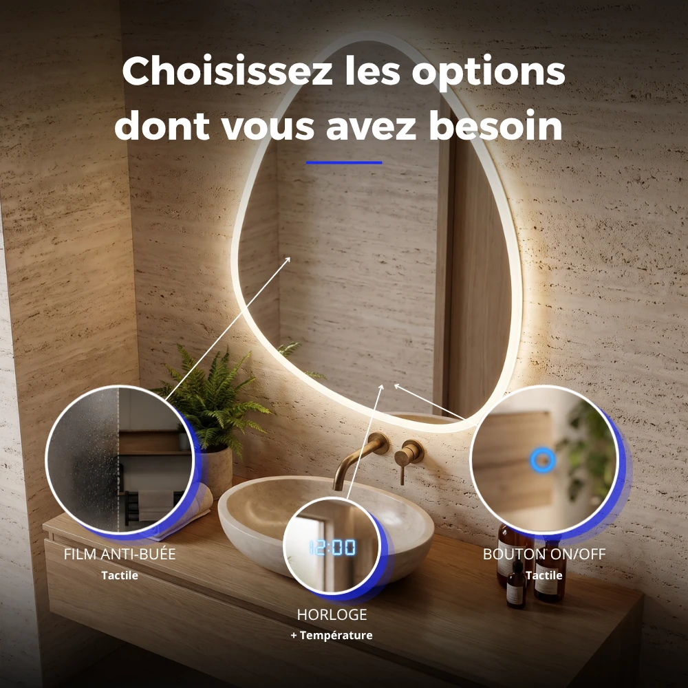 Miroir LED salle de bain Galaxia (Collection Cosmos) — vue d'ambiance 4