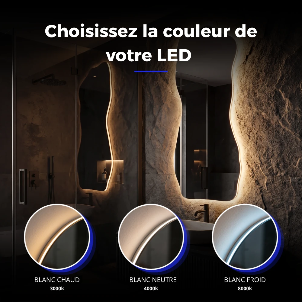 Miroir LED salle de bain Lumea (Collection Luna) — vue d'ambiance 3