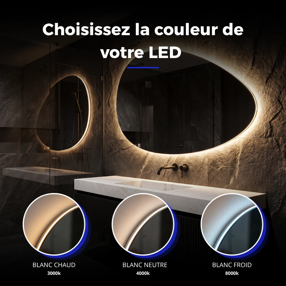 Miroir LED salle de bain Lyra (Collection Cosmos) — vue d'ambiance 3