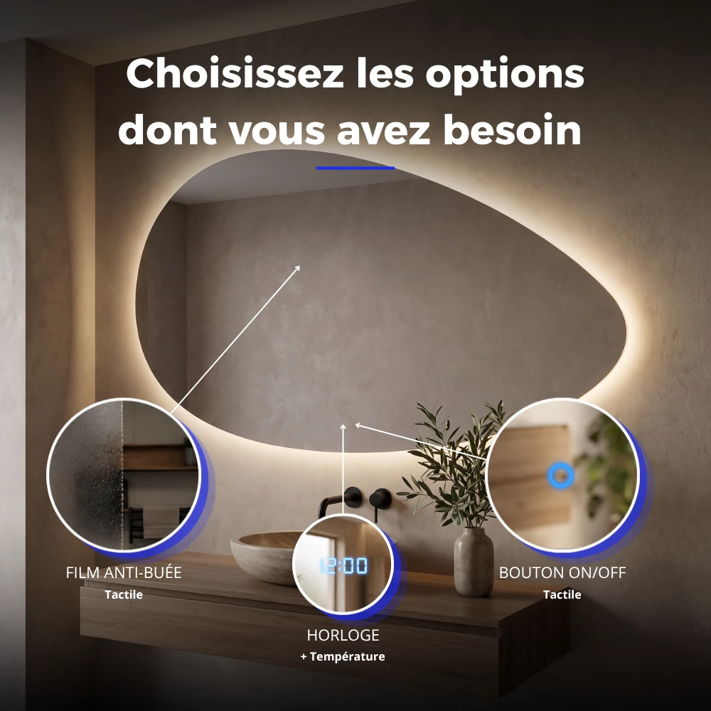 Miroir LED salle de bain Lyra (Collection Cosmos) — vue d'ambiance 4