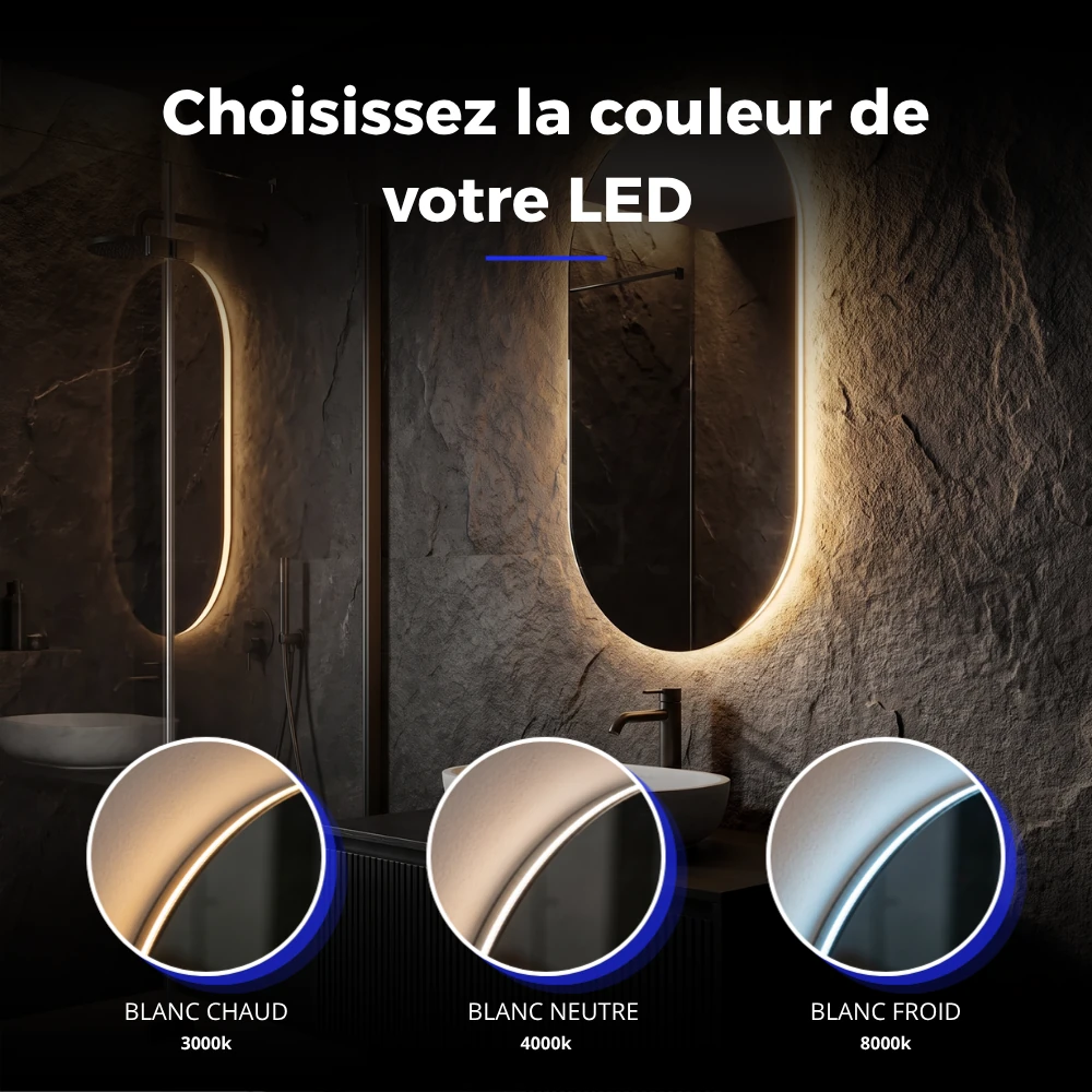 Miroir LED salle de bain Nebula (Collection Cosmos) — vue d'ambiance 3
