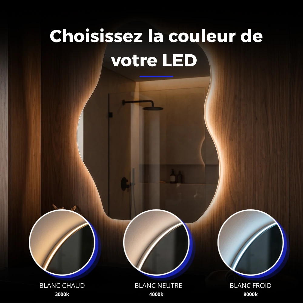 Miroir LED salle de bain Nyx (Collection Cosmos) — vue d'ambiance 3