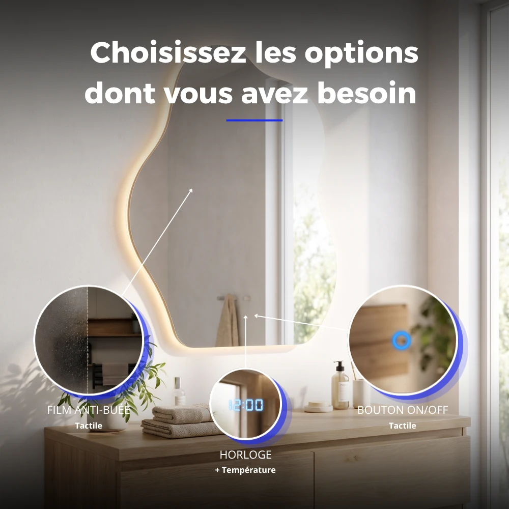 Miroir LED salle de bain Nyx (Collection Cosmos) — vue d'ambiance 4