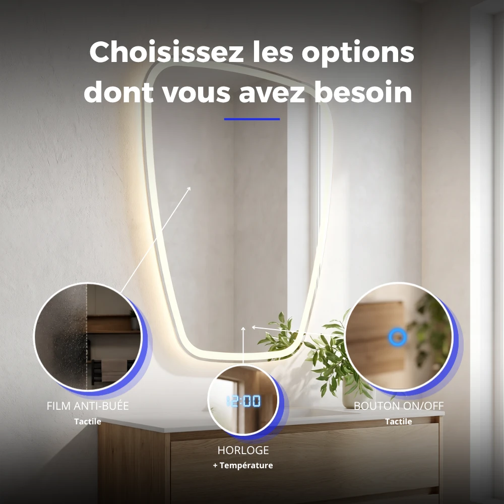 Miroir LED salle de bain Orion (Collection Cosmos) — vue d'ambiance 4