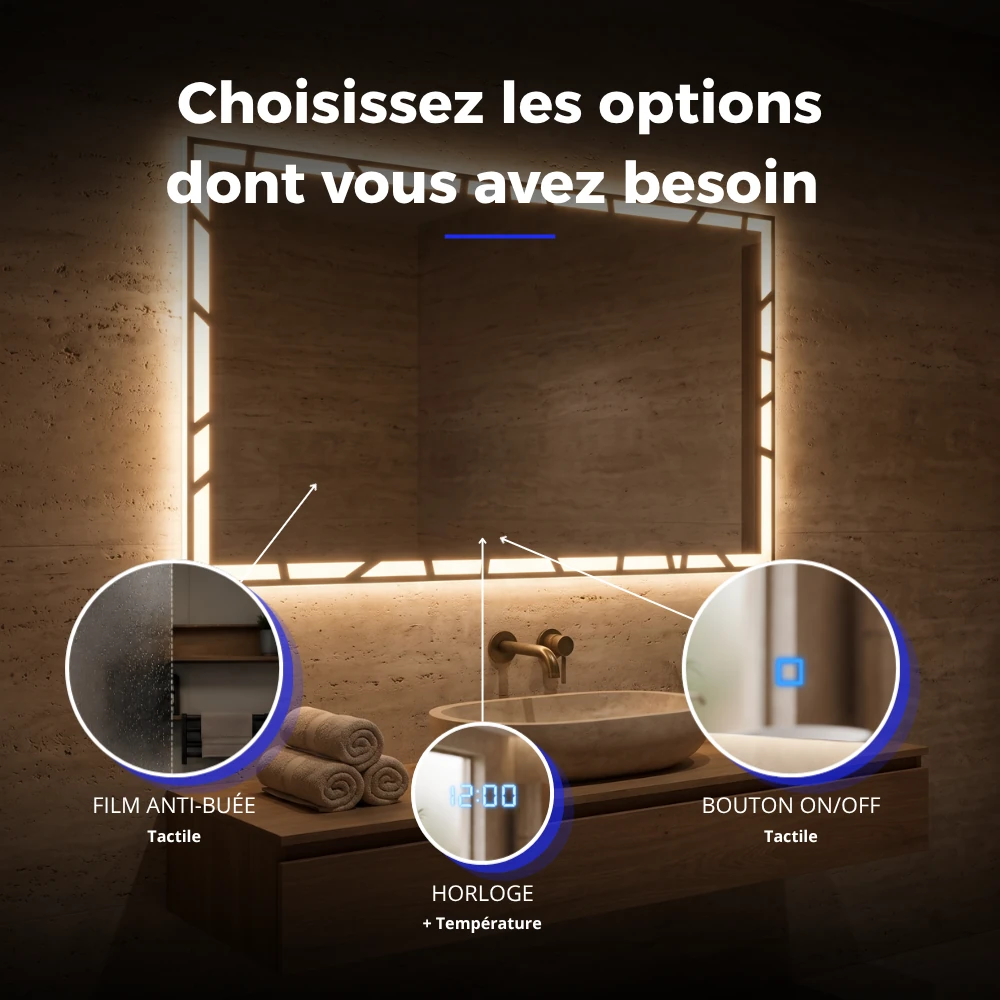 Miroir LED salle de bain Perseus (Collection Nova) — vue d'ambiance 4