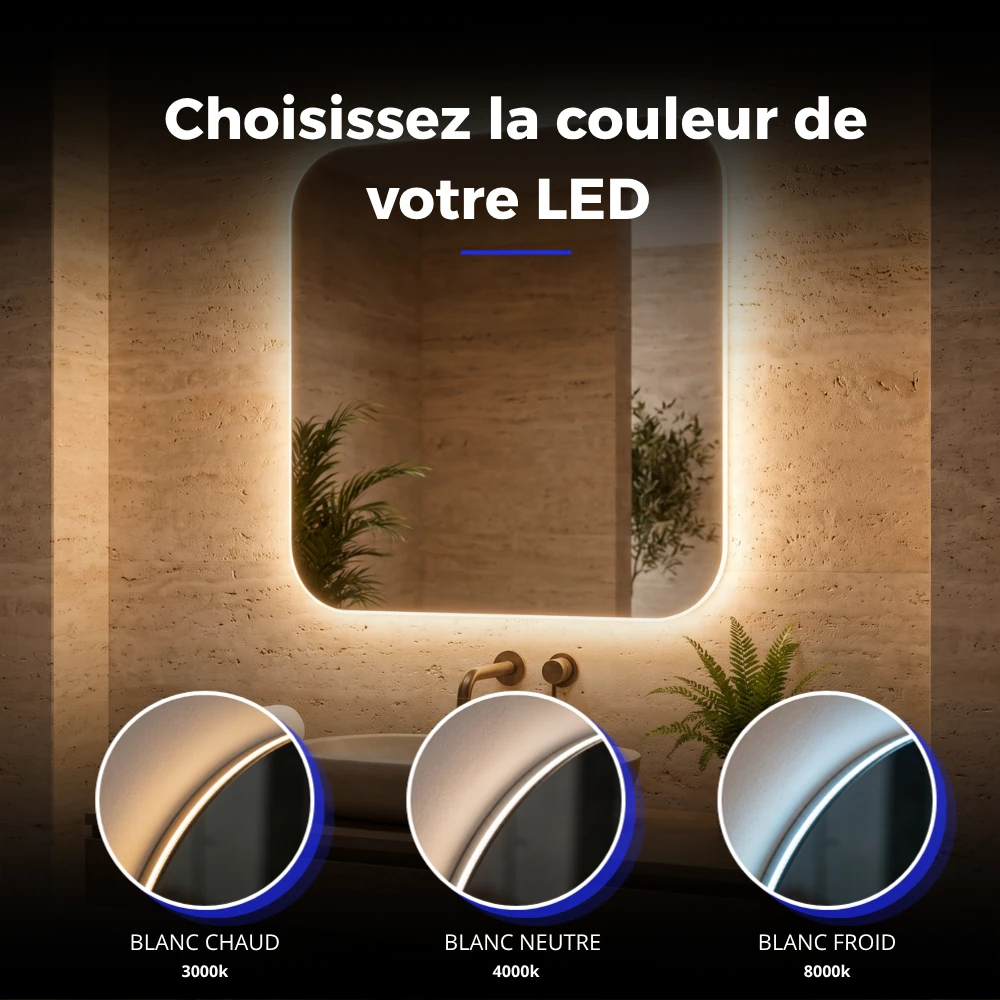 Miroir LED salle de bain Pollux (Collection Nova) — vue d'ambiance 3