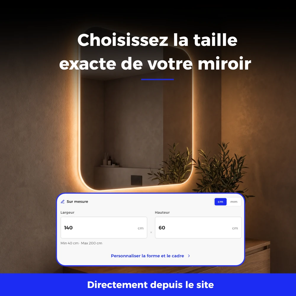 Miroir LED salle de bain Pollux (Collection Nova) — vue d'ambiance 5
