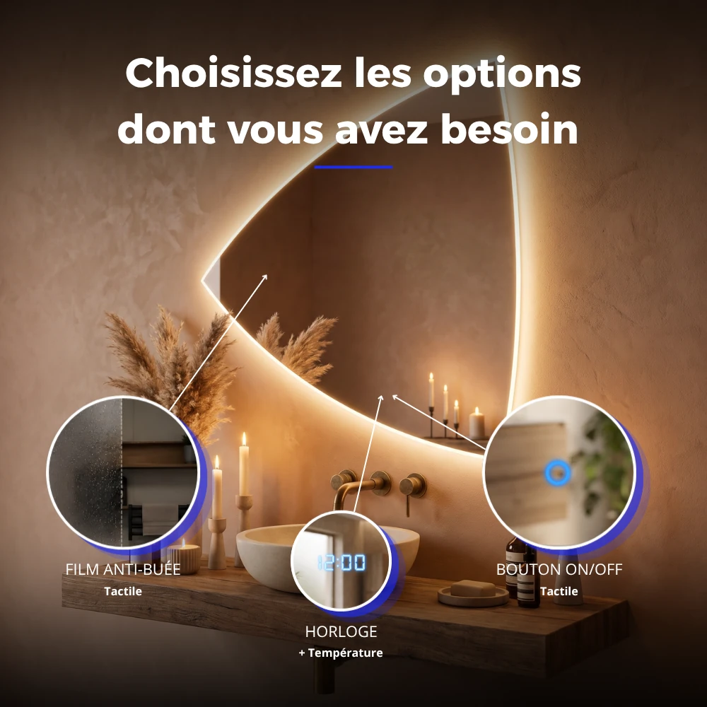 Miroir LED salle de bain Rigel (Collection Cosmos) — vue d'ambiance 4