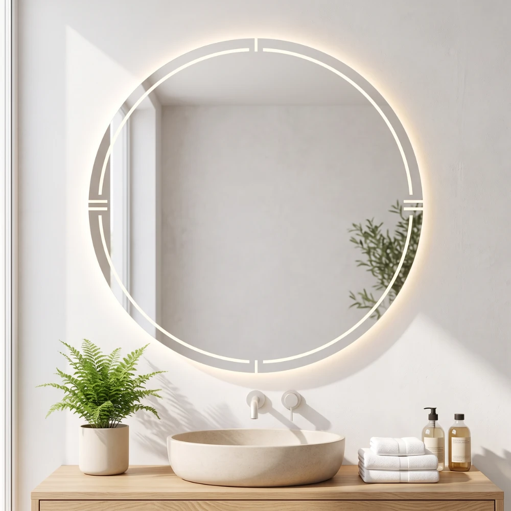 Miroir LED salle de bain Sextans (Collection Orbite) — vue d'ambiance 1