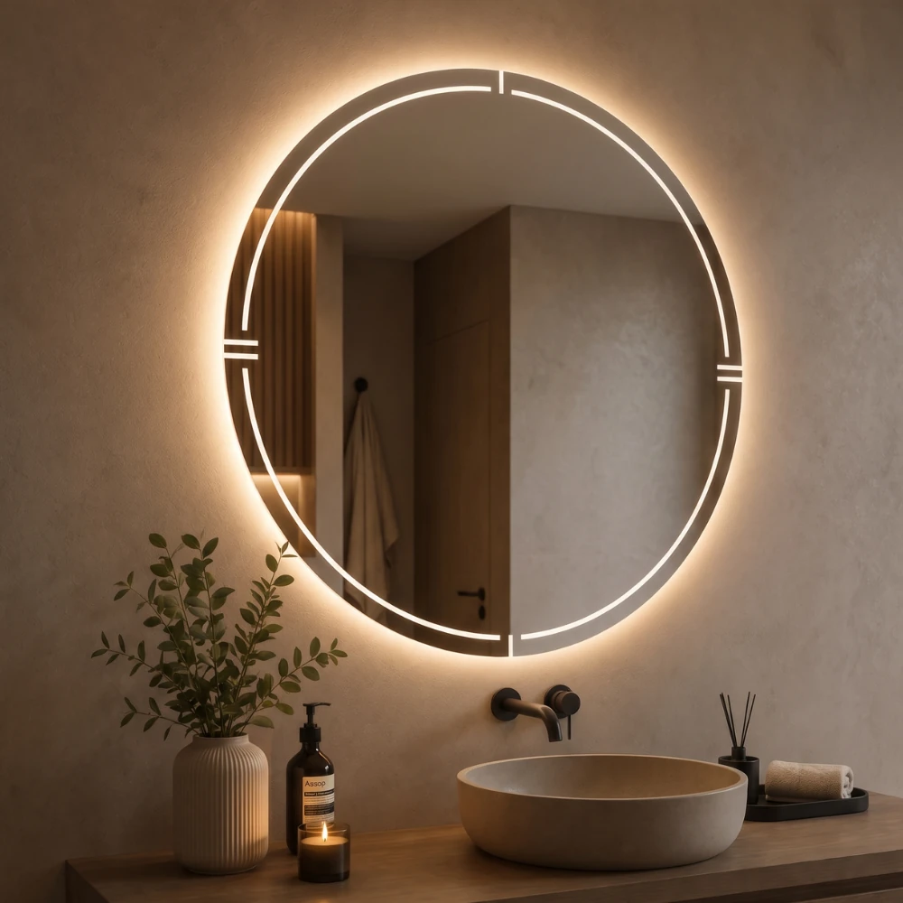 Miroir LED salle de bain Sextans (Collection Orbite) — vue d'ambiance 2