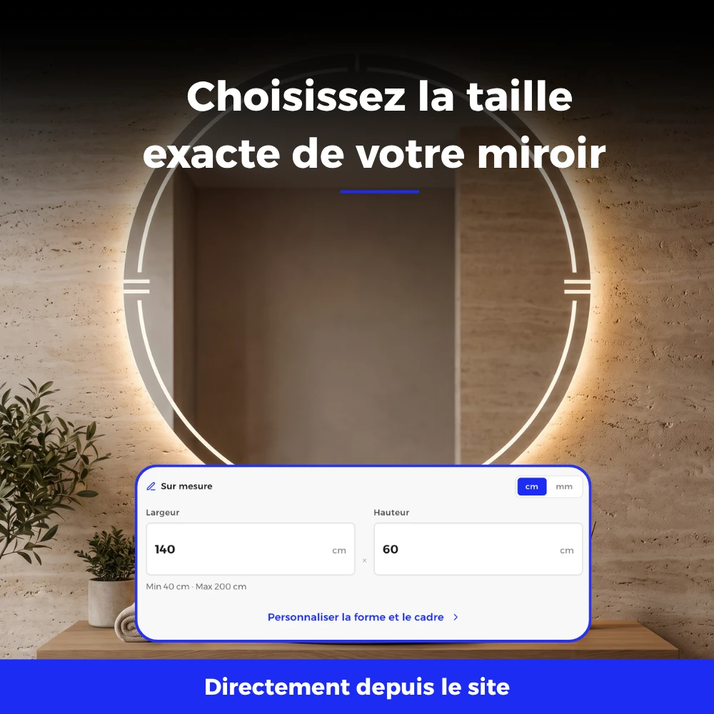 Miroir LED salle de bain Sextans (Collection Orbite) — vue d'ambiance 5
