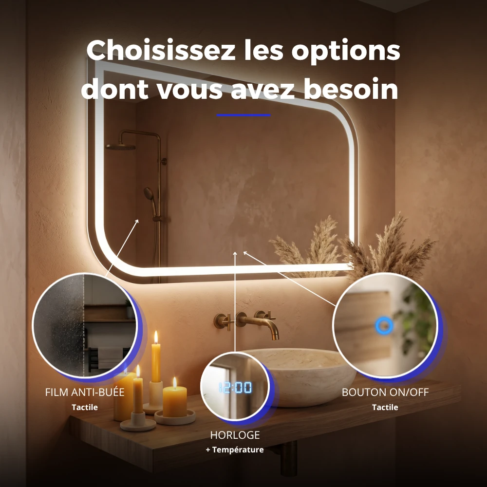 Miroir LED salle de bain Stellar (Collection Nova) — vue d'ambiance 4