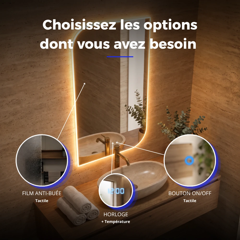 Miroir LED salle de bain Stellar 2 (Collection Nova) — vue d'ambiance 4
