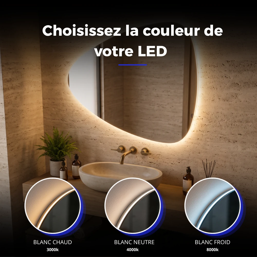 Miroir LED salle de bain Vega (Collection Cosmos) — vue d'ambiance 3