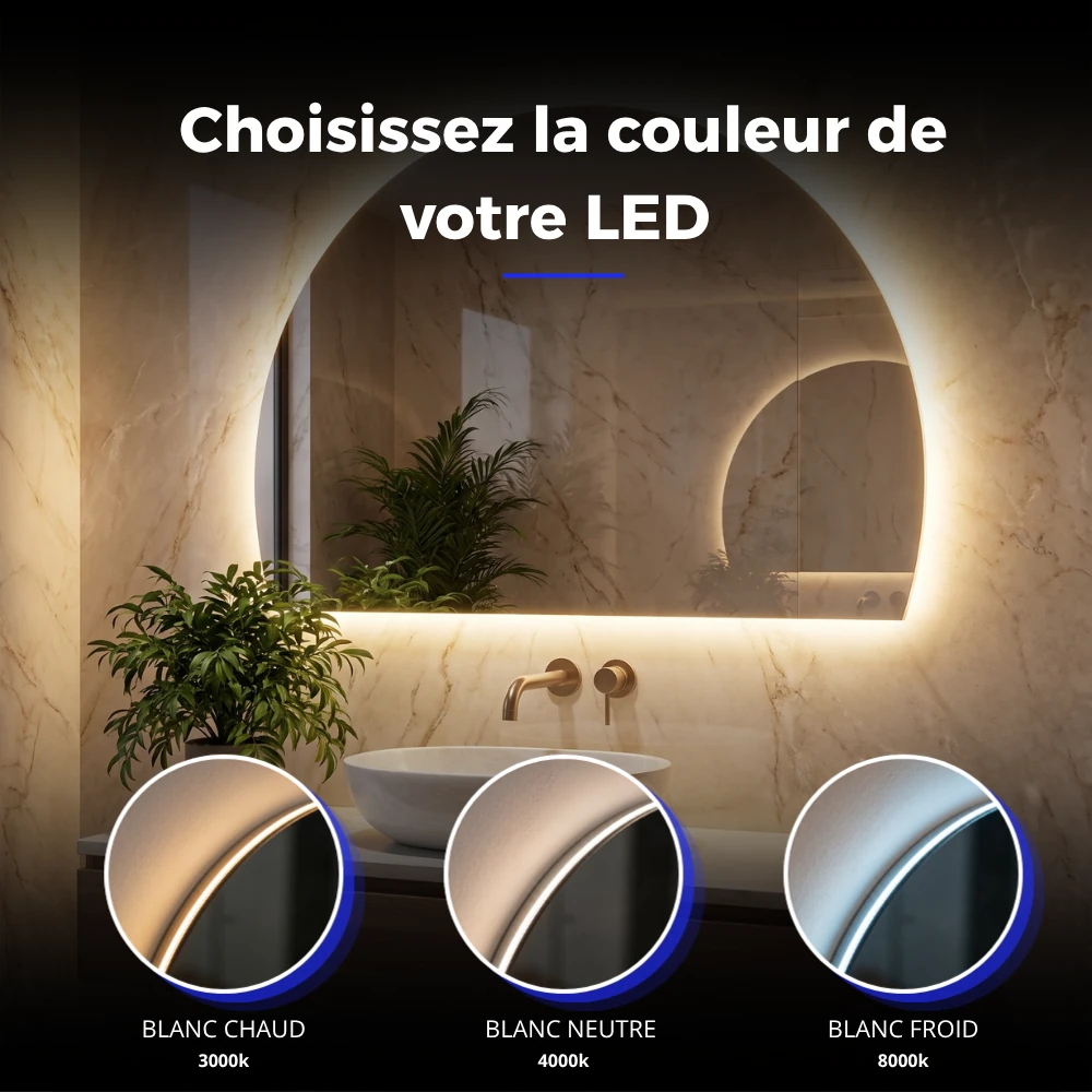 Miroir LED salle de bain Vortex (Collection Cosmos) — vue d'ambiance 3