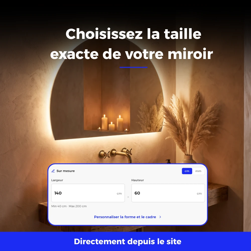 Miroir LED salle de bain Vortex (Collection Cosmos) — vue d'ambiance 5