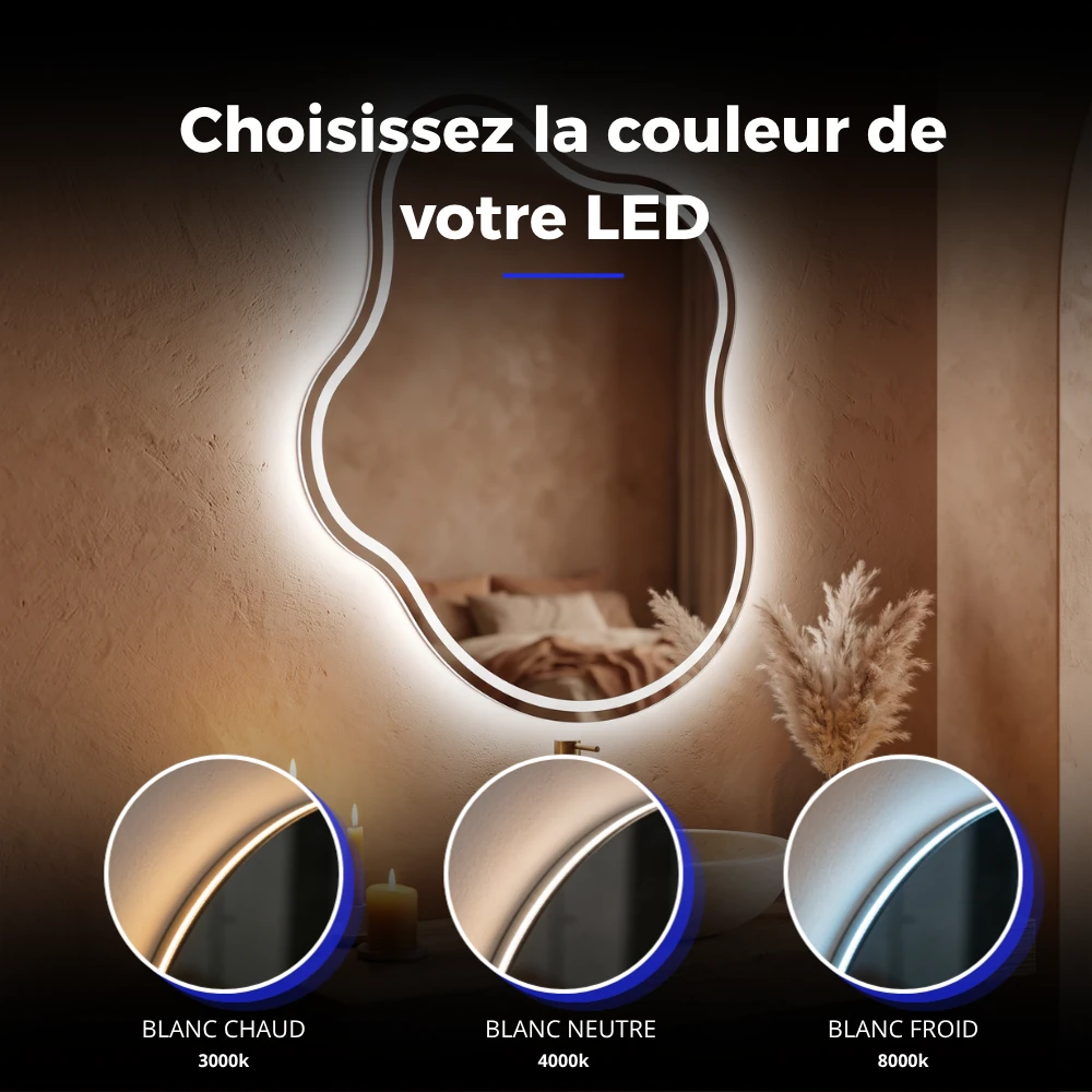 Miroir LED salle de bain Zenith (Collection Cosmos) — vue d'ambiance 3