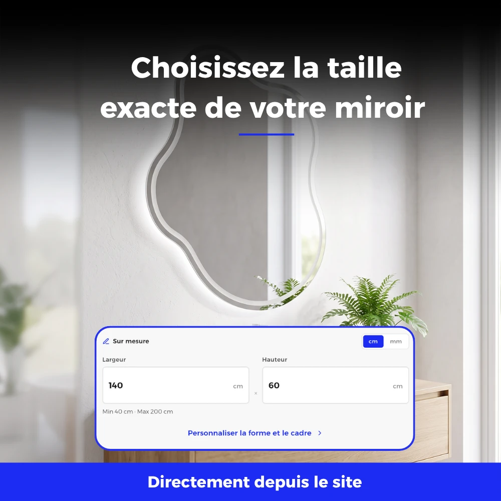 Miroir LED salle de bain Zenith (Collection Cosmos) — vue d'ambiance 5