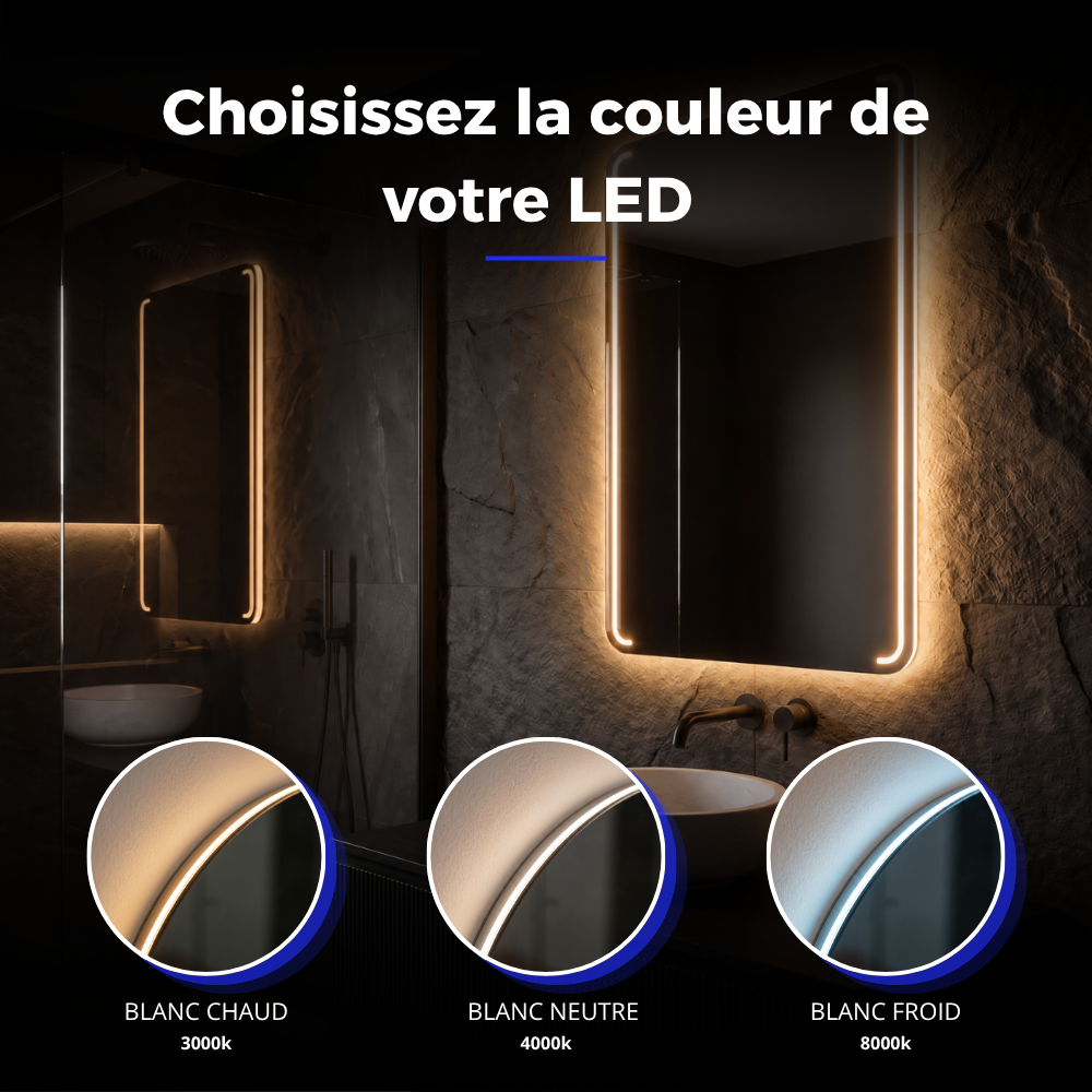 Miroir LED salle de bain Mizar (Collection Nova) — vue d'ambiance 3