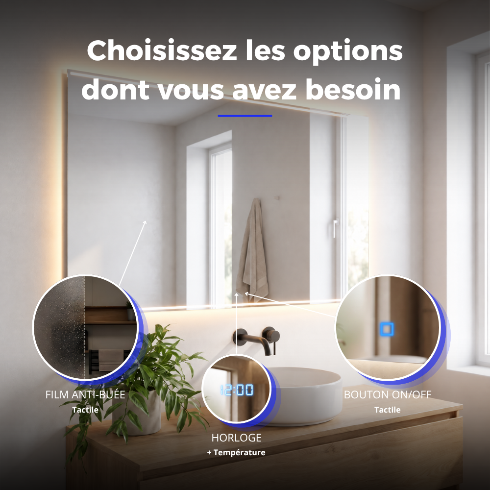 Miroir LED salle de bain Draco (Collection Nova) — vue d'ambiance 4