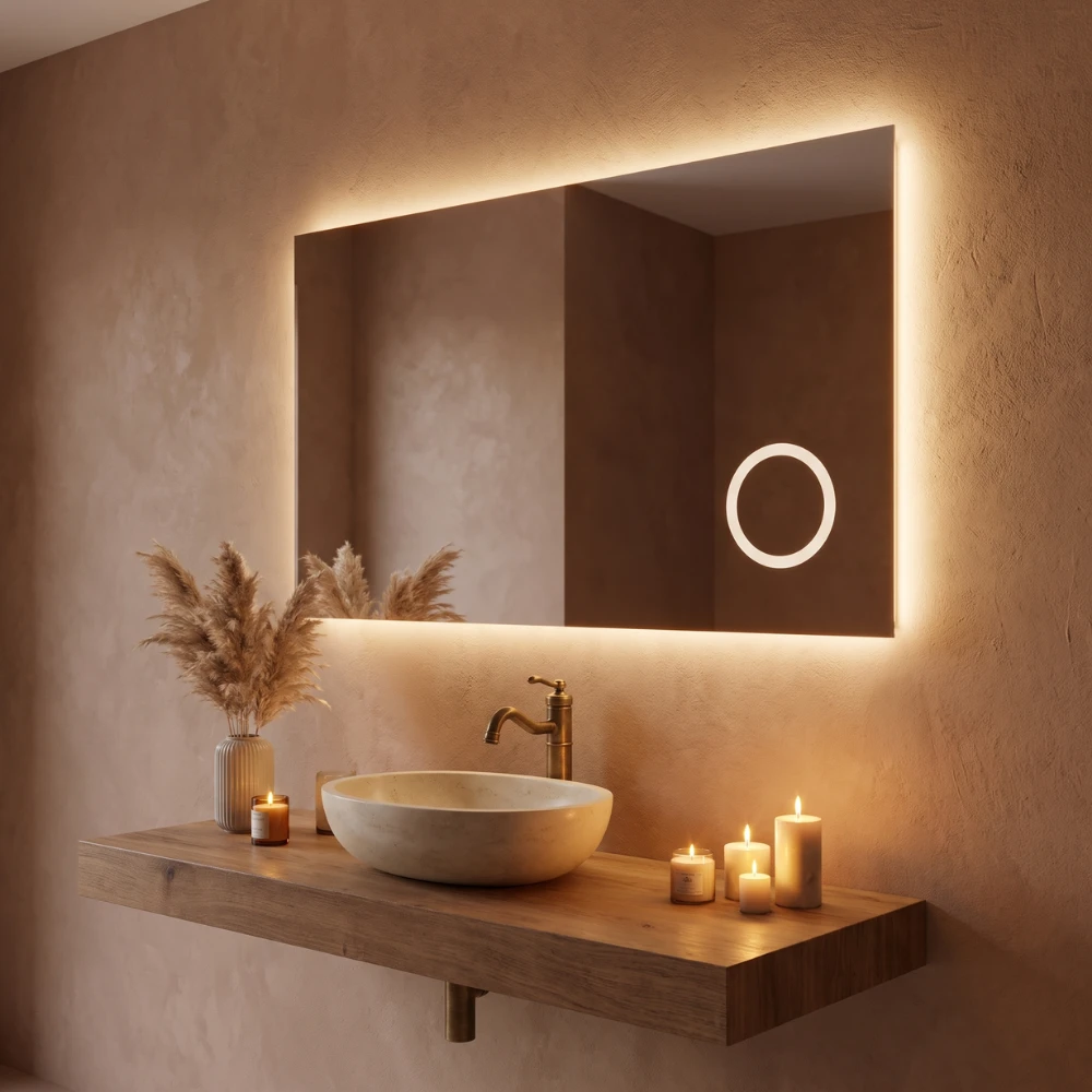 Miroir LED salle de bain Capella (Collection Cosmos) — vue d'ambiance 2