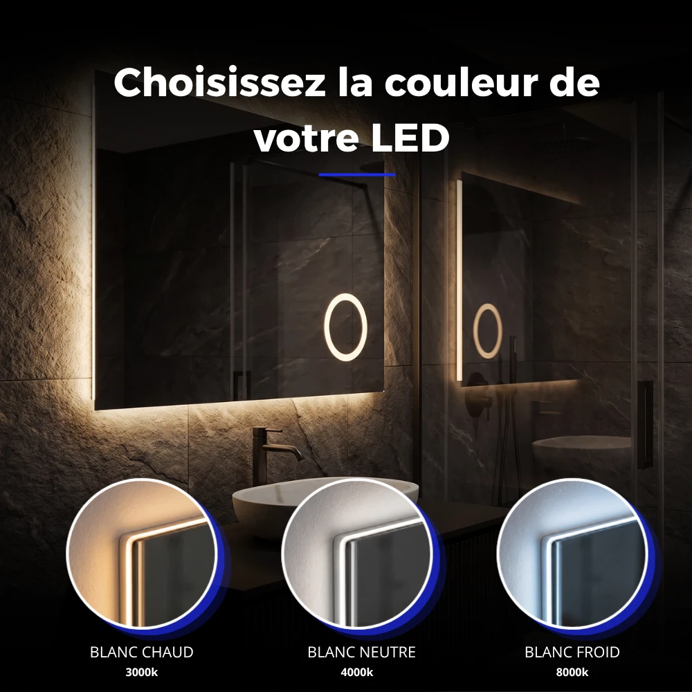 Miroir LED salle de bain Capella (Collection Cosmos) — vue d'ambiance 3