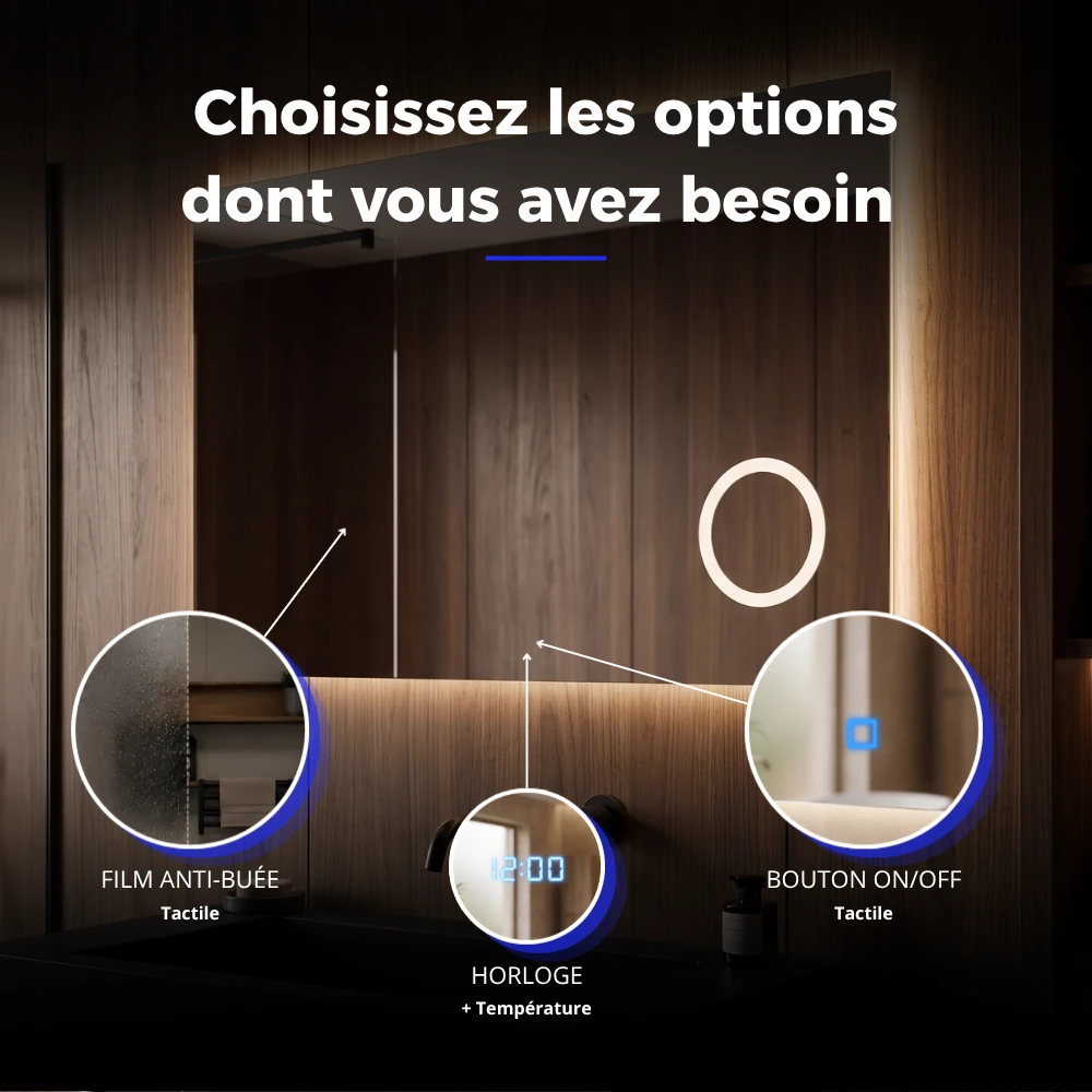 Miroir LED salle de bain Capella (Collection Cosmos) — vue d'ambiance 4