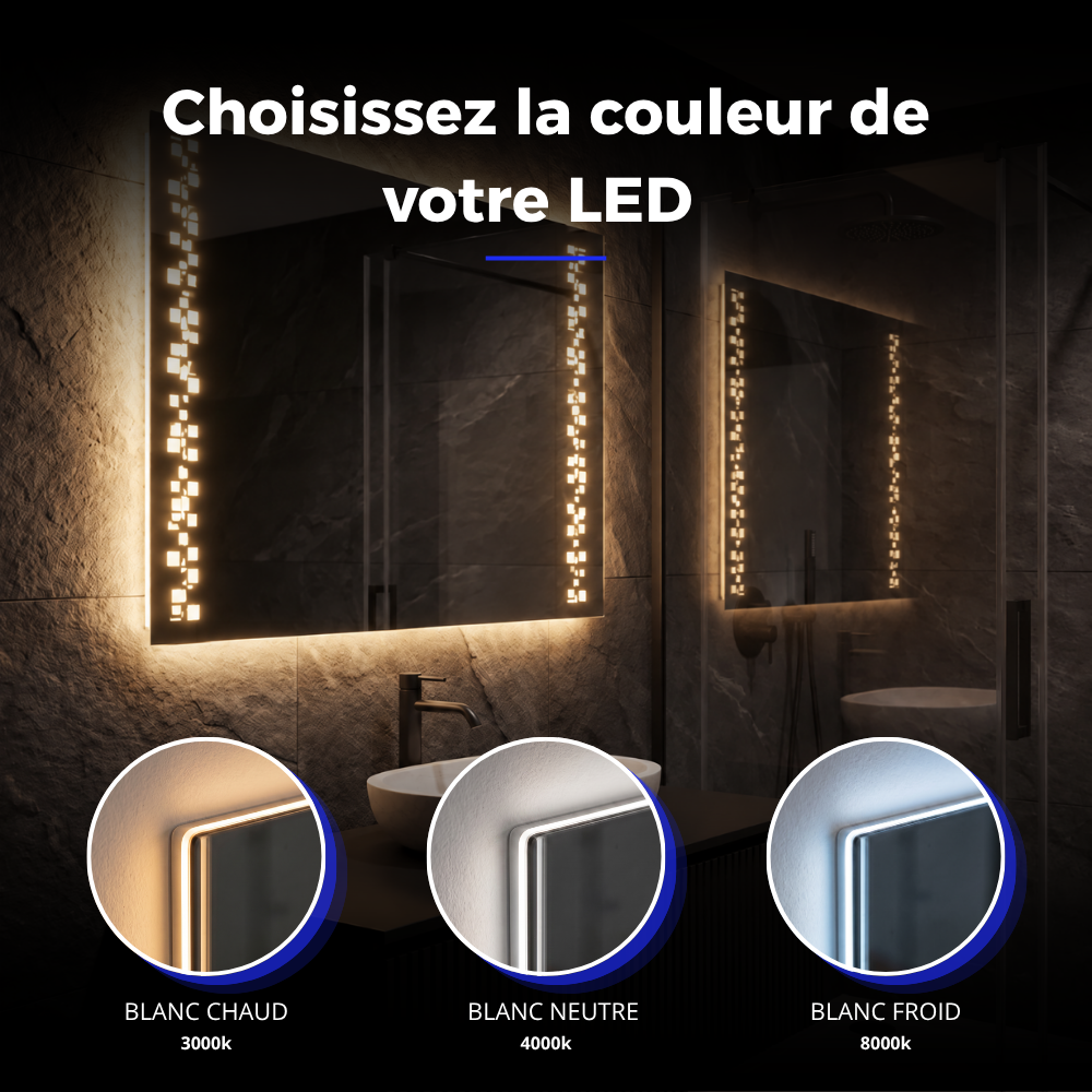 Miroir LED salle de bain Astera (Collection Cosmos) — vue d'ambiance 3